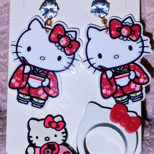 Hello Kitty Geisha Red and White Jewelry Set